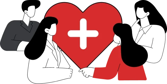 Doctors with the heart symbol