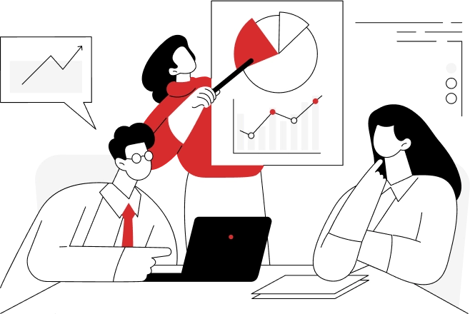 People working as a team to extract statistics