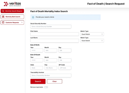 Mortality Search Request